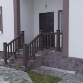 Крыльцо с перилами из древесно-полимерного композита